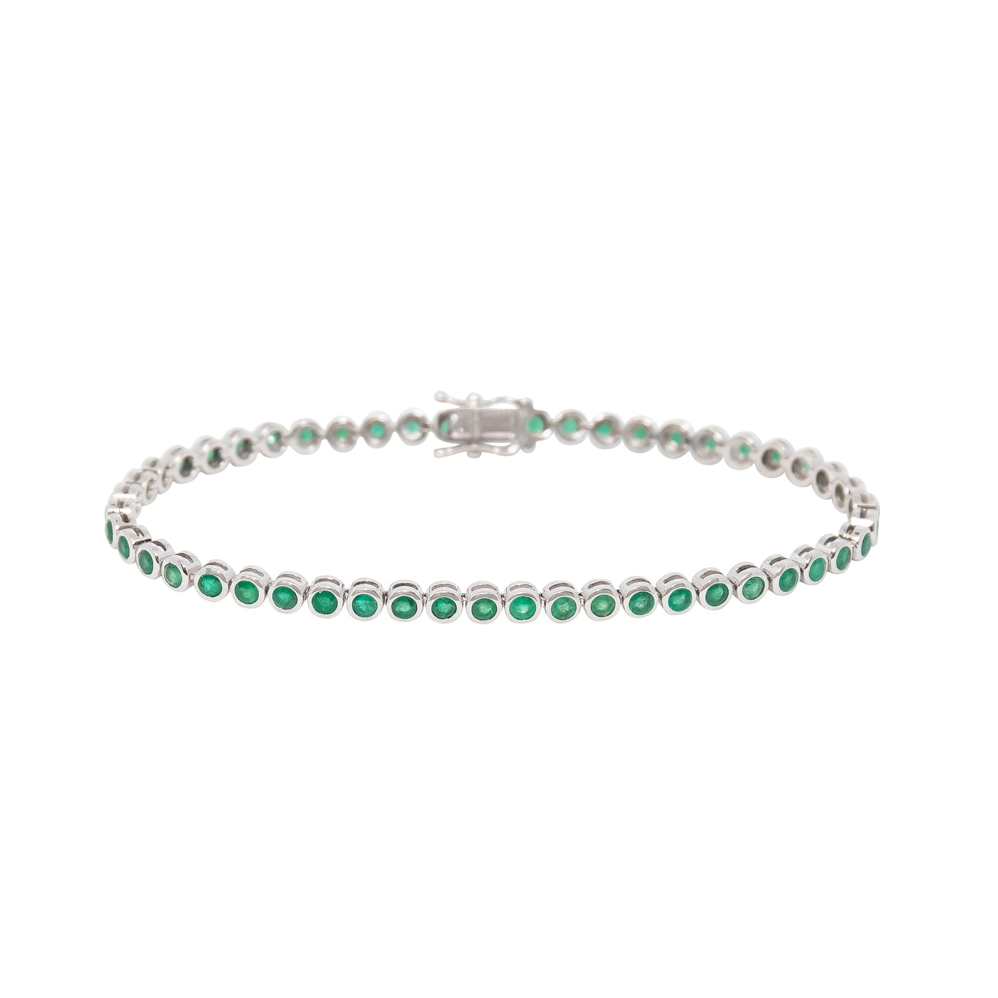 Bezel Set Emerald Tennis Bracelet - TENNIS CLUB