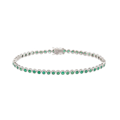 Bezel Set Emerald Tennis Bracelet - TENNIS CLUB