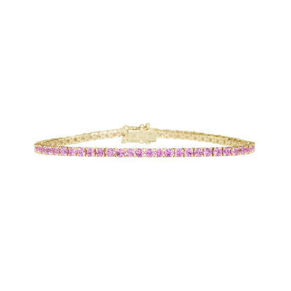 Fancy Pink Sapphires Bracelet - TENNIS CLUB