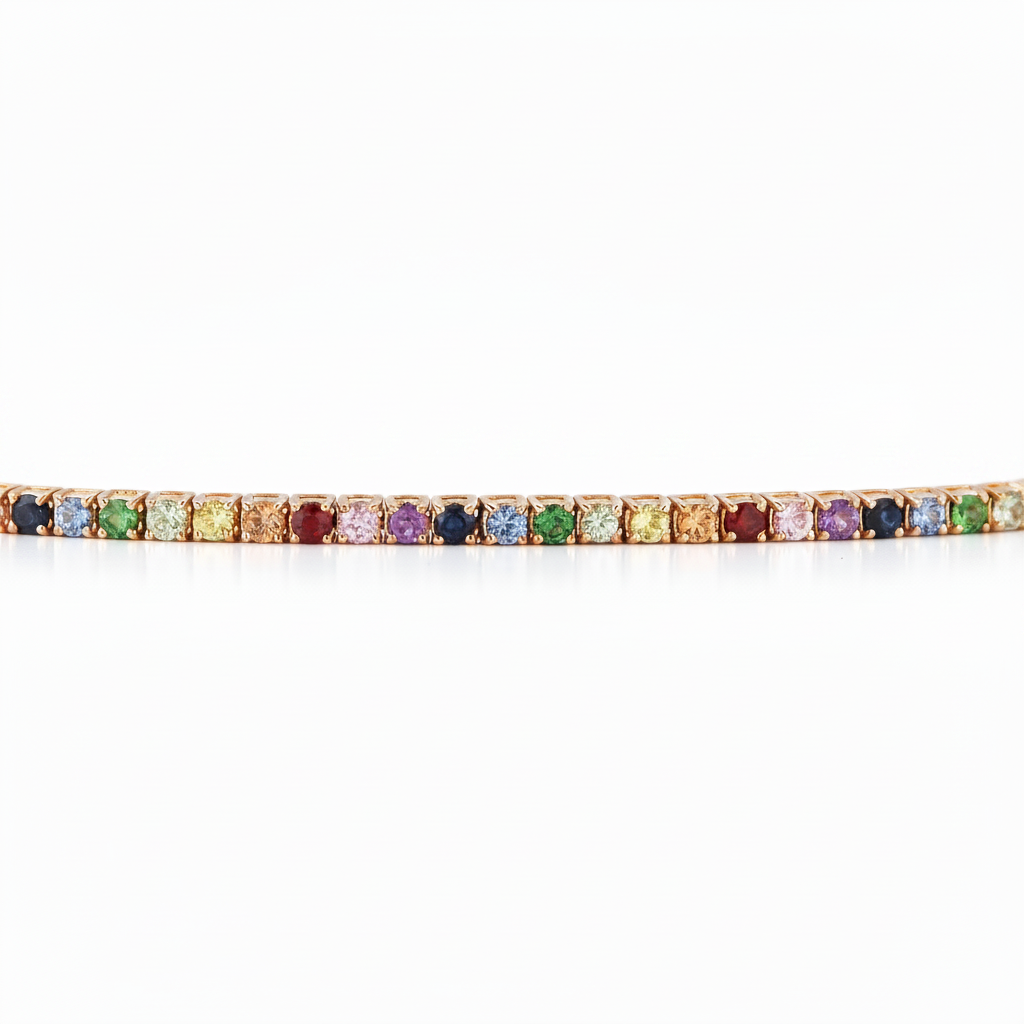 Rainbow Sapphire Tennis Choker