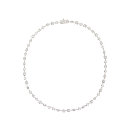 Mixed Shape Diamond Bezel Necklace