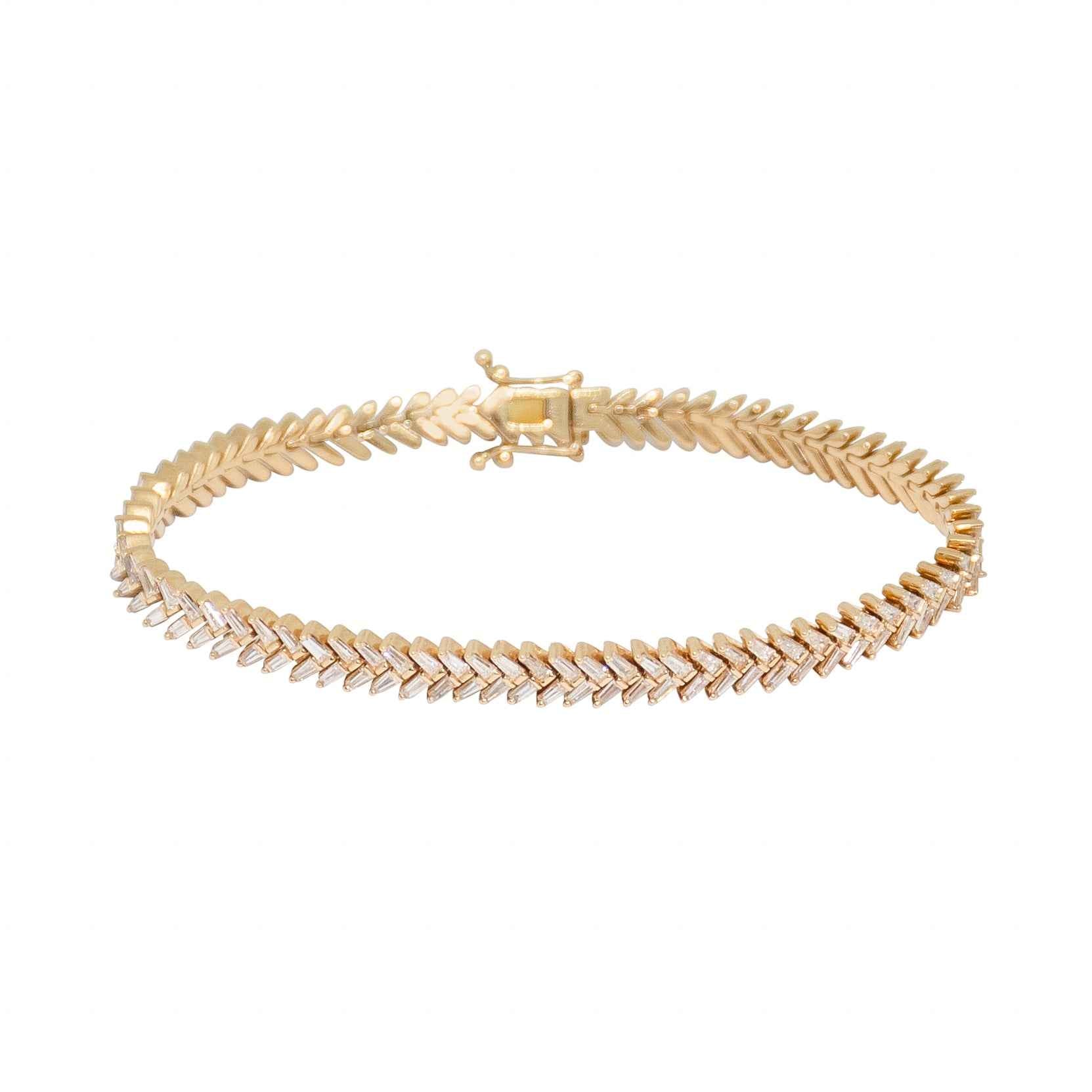 Diamond Baguette Chevron Bracelet