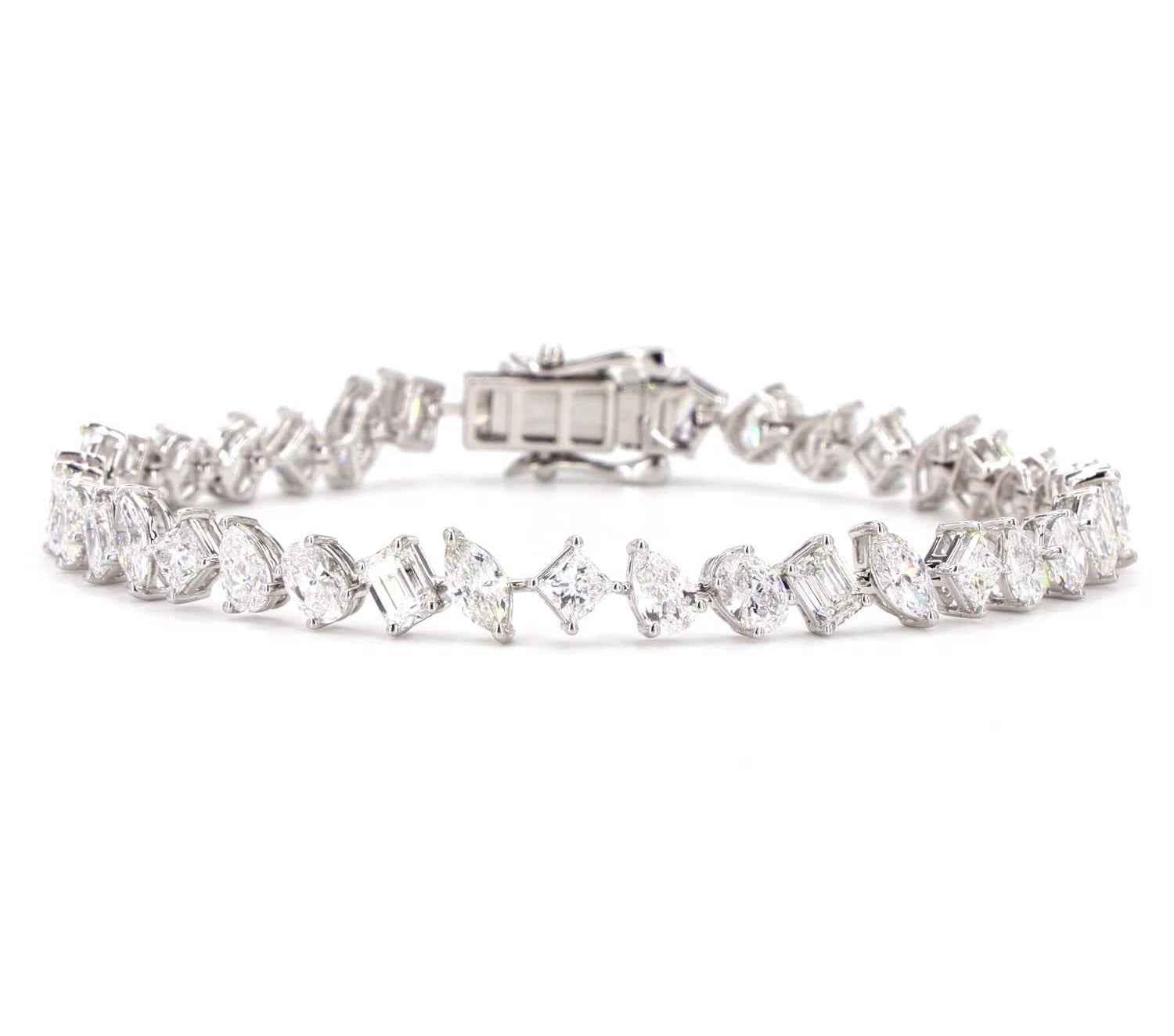 Tilted Fancy Shape Lab Diamond Bracelet