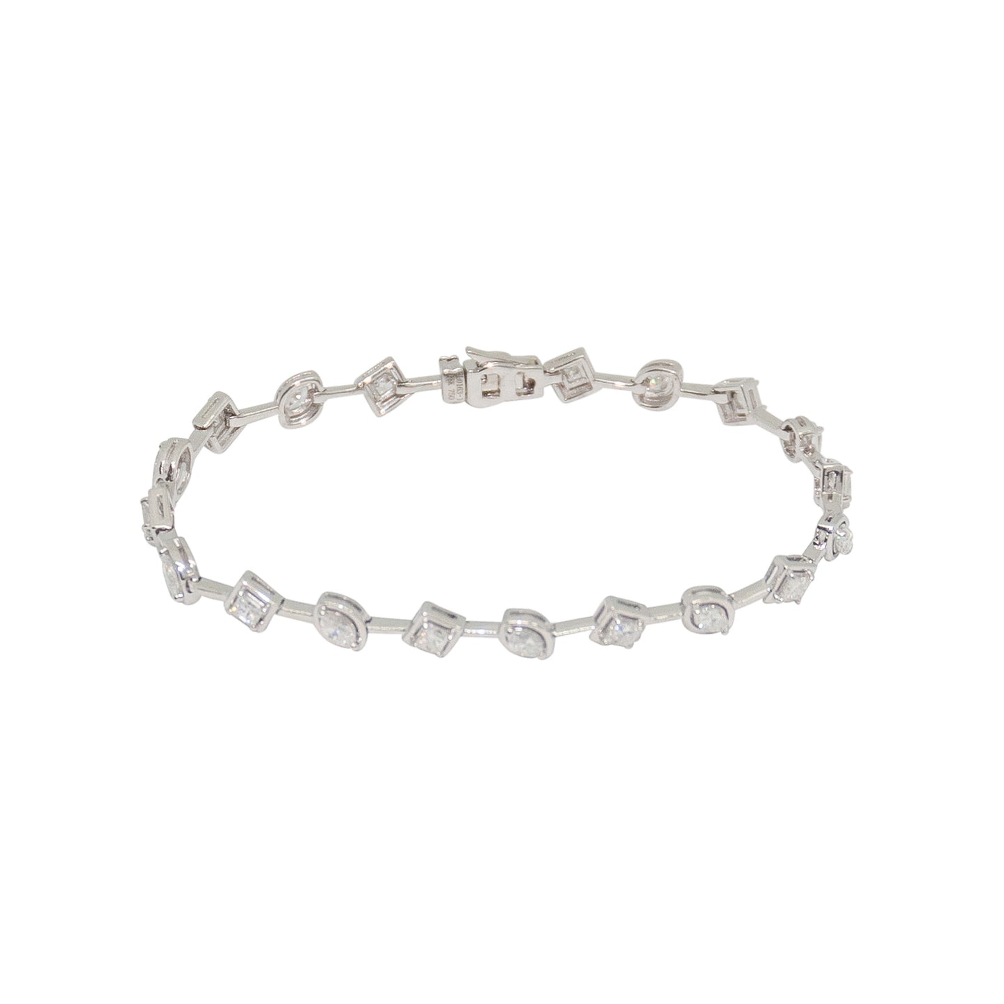Mixed-Cut Diamond Link Bracelet - TENNIS CLUB