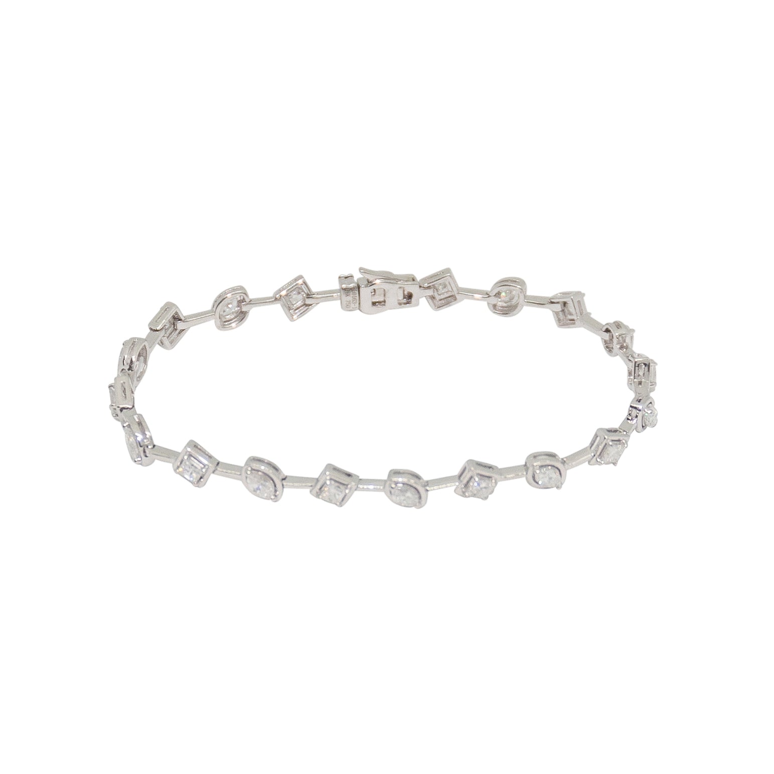 Mixed-Cut Diamond Link Bracelet - TENNIS CLUB