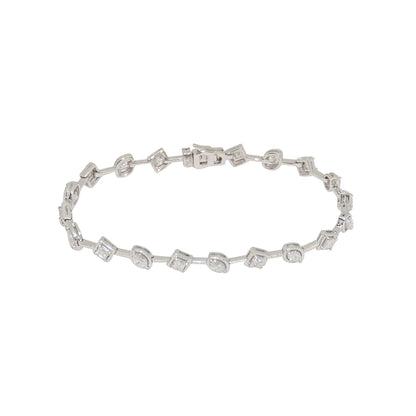 Mixed-Cut Diamond Link Bracelet - TENNIS CLUB