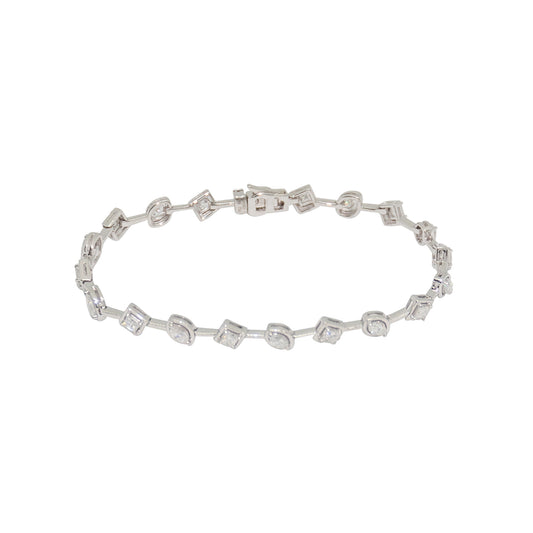 Mixed-Cut Diamond Link Bracelet