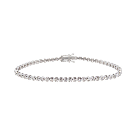 Bezel Set Diamond Tennis Bracelet