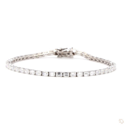 Skinny Baguette Lab Diamond Bracelet - TENNIS CLUB