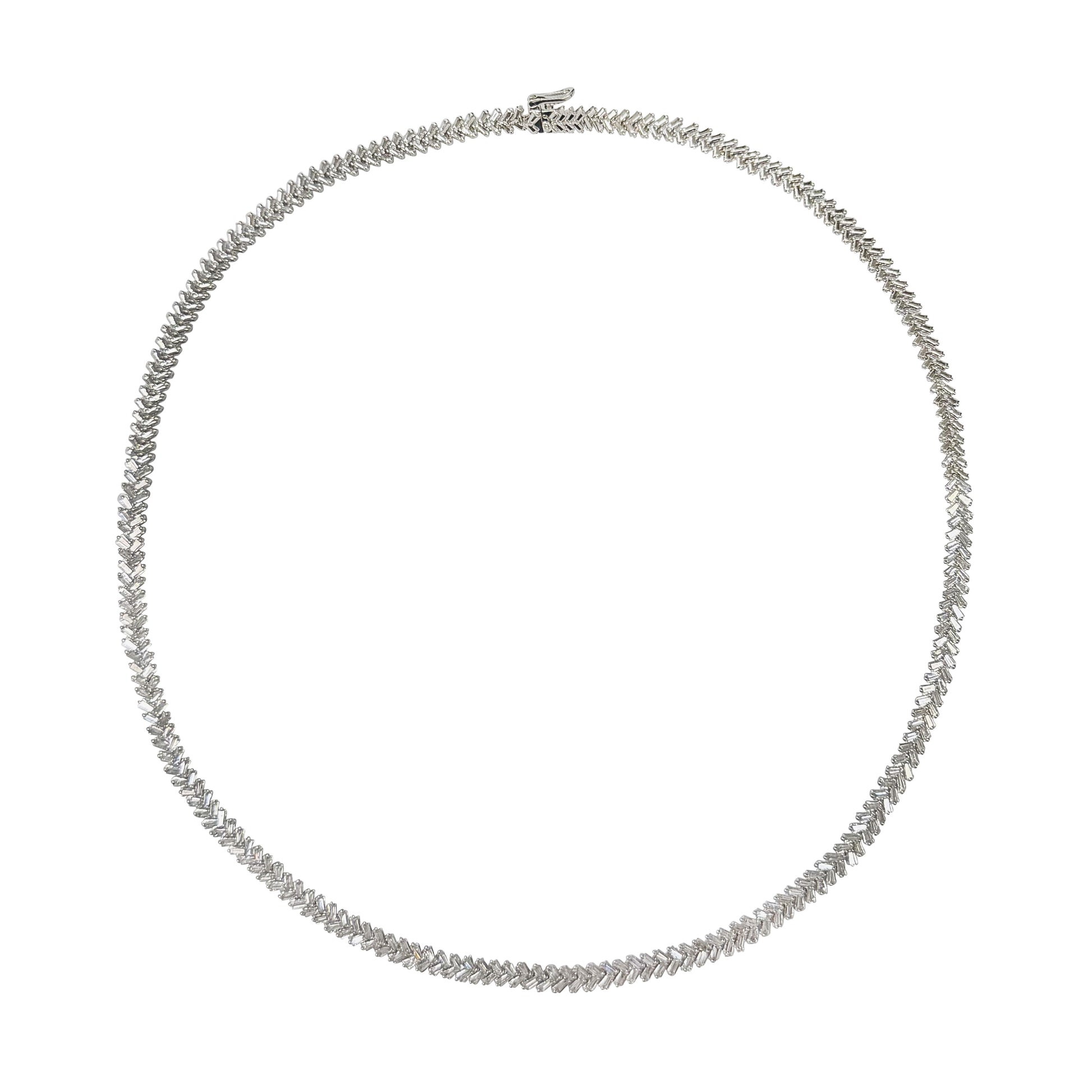 Diamond Chevron Tennis Necklace - TENNIS CLUB