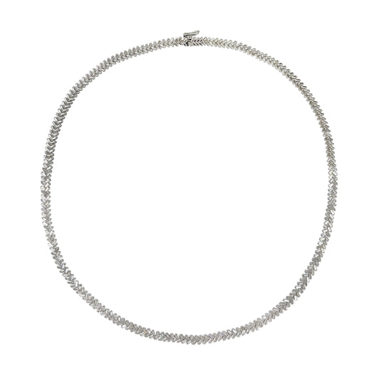 Diamond Chevron Tennis Necklace - TENNIS CLUB