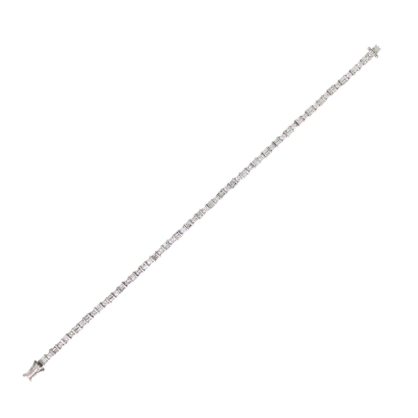 Diamond Round & Baguette Tennis Bracelet - TENNIS CLUB