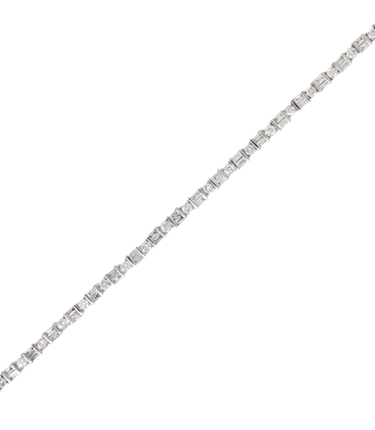 Diamond Round & Baguette Tennis Bracelet