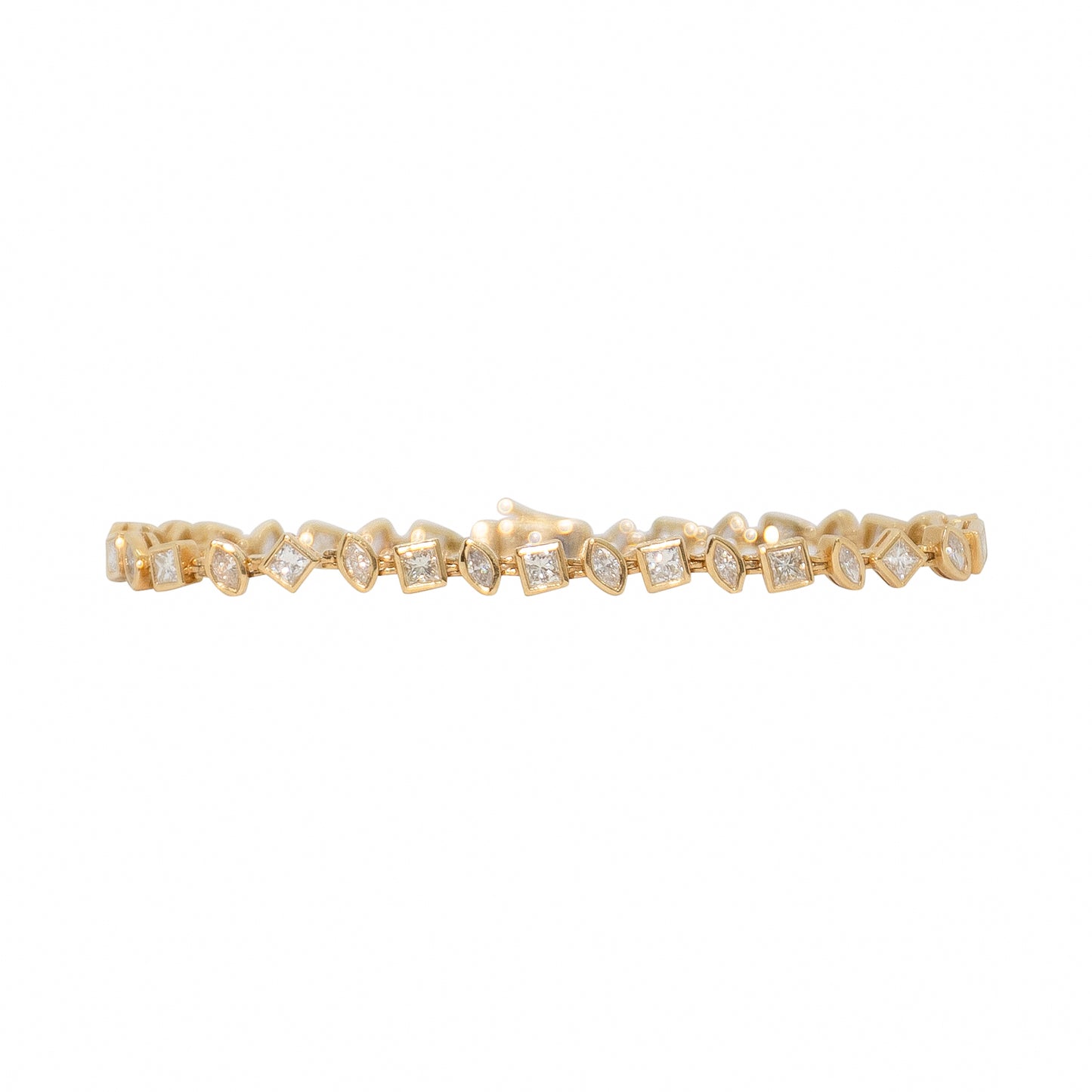 Multi Shape Diamond Bezel Bracelet - TENNIS CLUB