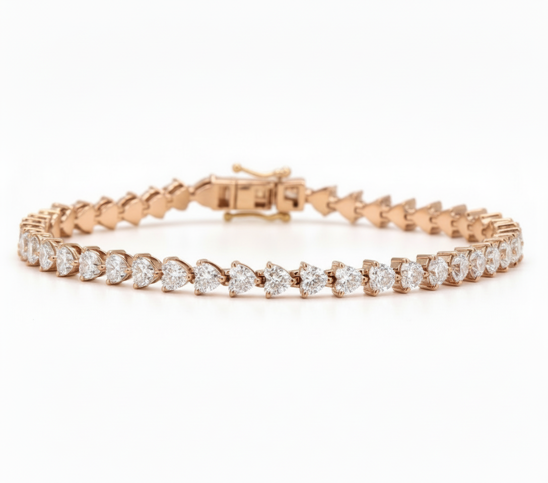 Horizontal Hearts Lab Diamond Bracelet