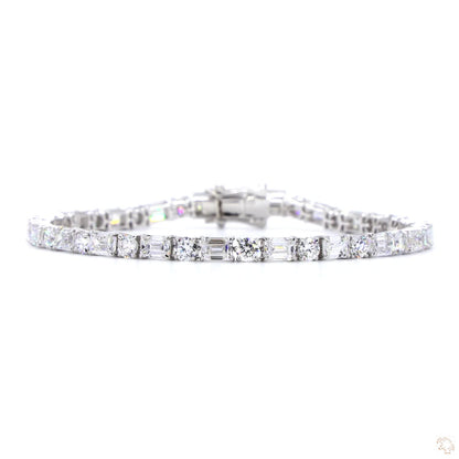Alternating Emerald & Round Lab Diamond Bracelet - TENNIS CLUB