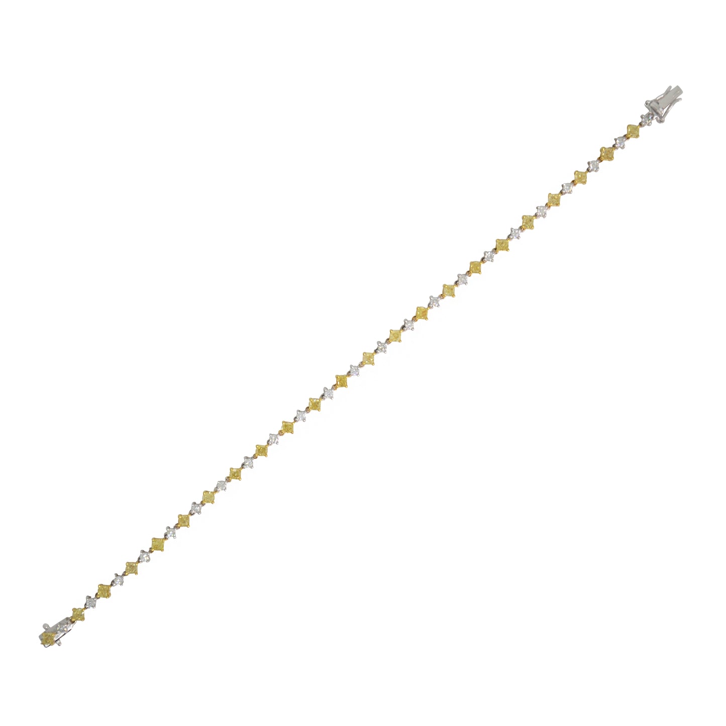 Yellow & White Diamond Tennis Bracelet - TENNIS CLUB