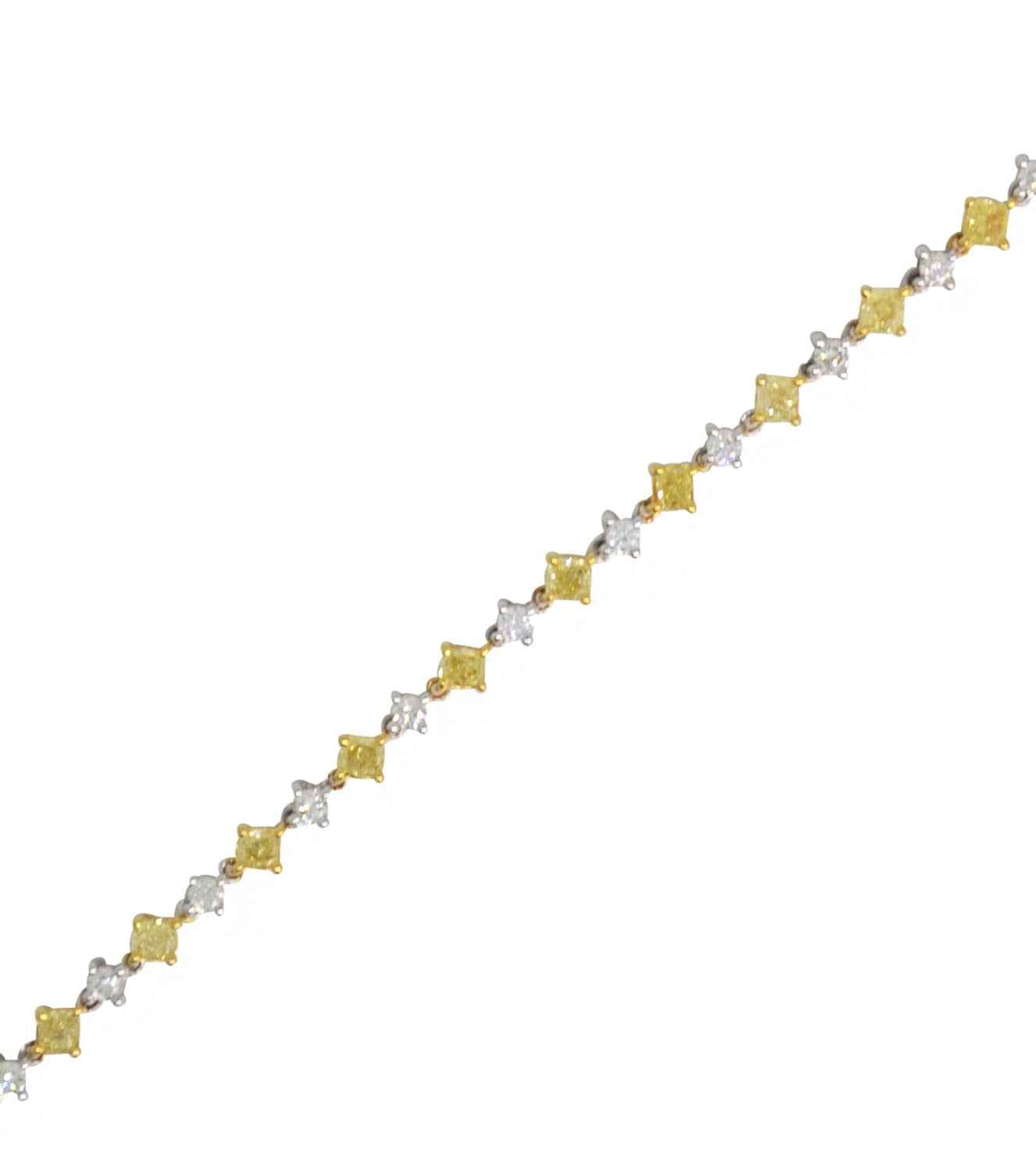 Yellow & White Diamond Tennis Bracelet