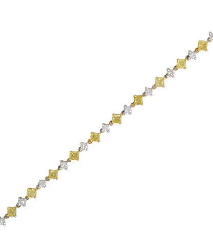 Yellow & White Diamond Tennis Bracelet