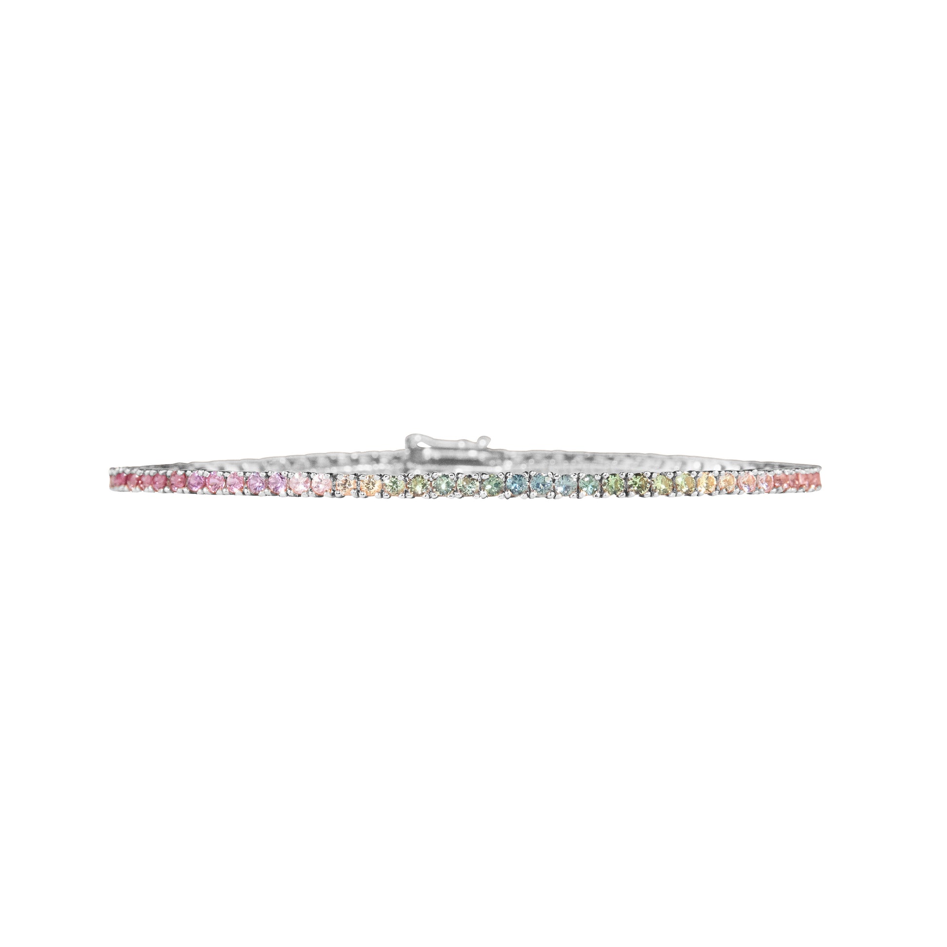 Pink Green Mix Sapphires Bracelet - TENNIS CLUB