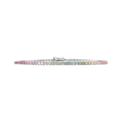 Pink Green Mix Sapphires Bracelet - TENNIS CLUB