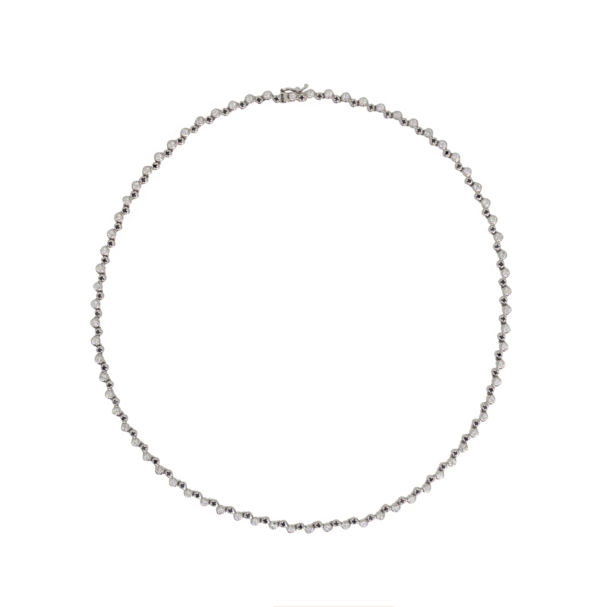 Alternating Buttercup Diamond Tennis Necklace - TENNIS CLUB