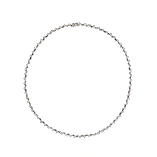Alternating Buttercup Diamond Tennis Necklace - TENNIS CLUB