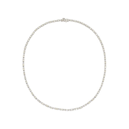 Emerald + Round Diamond Necklace