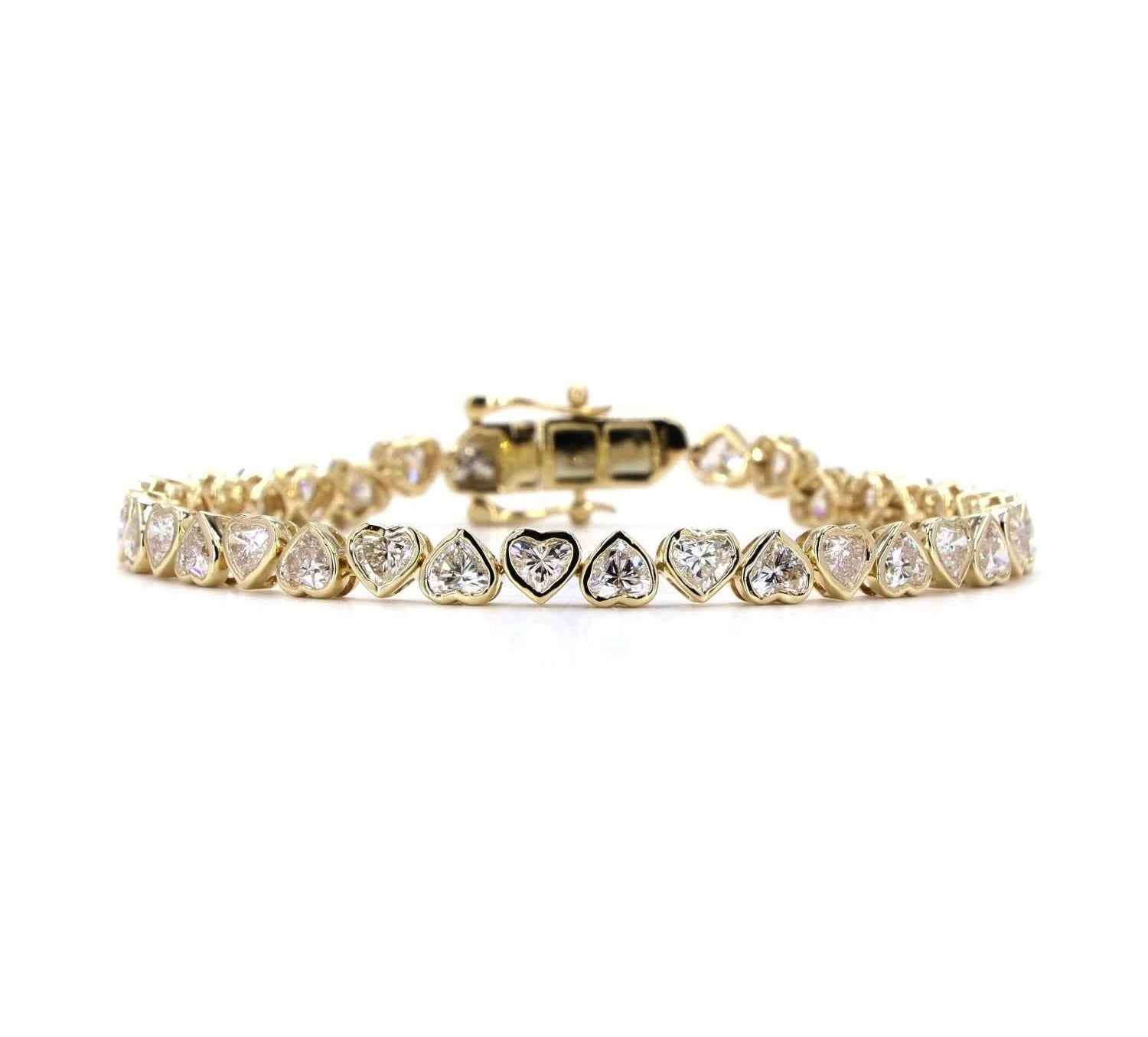 Bezel Hearts Lab Diamond Bracelet