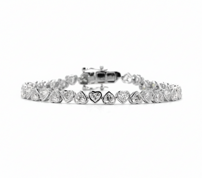 Bezel Hearts Lab Diamond Bracelet