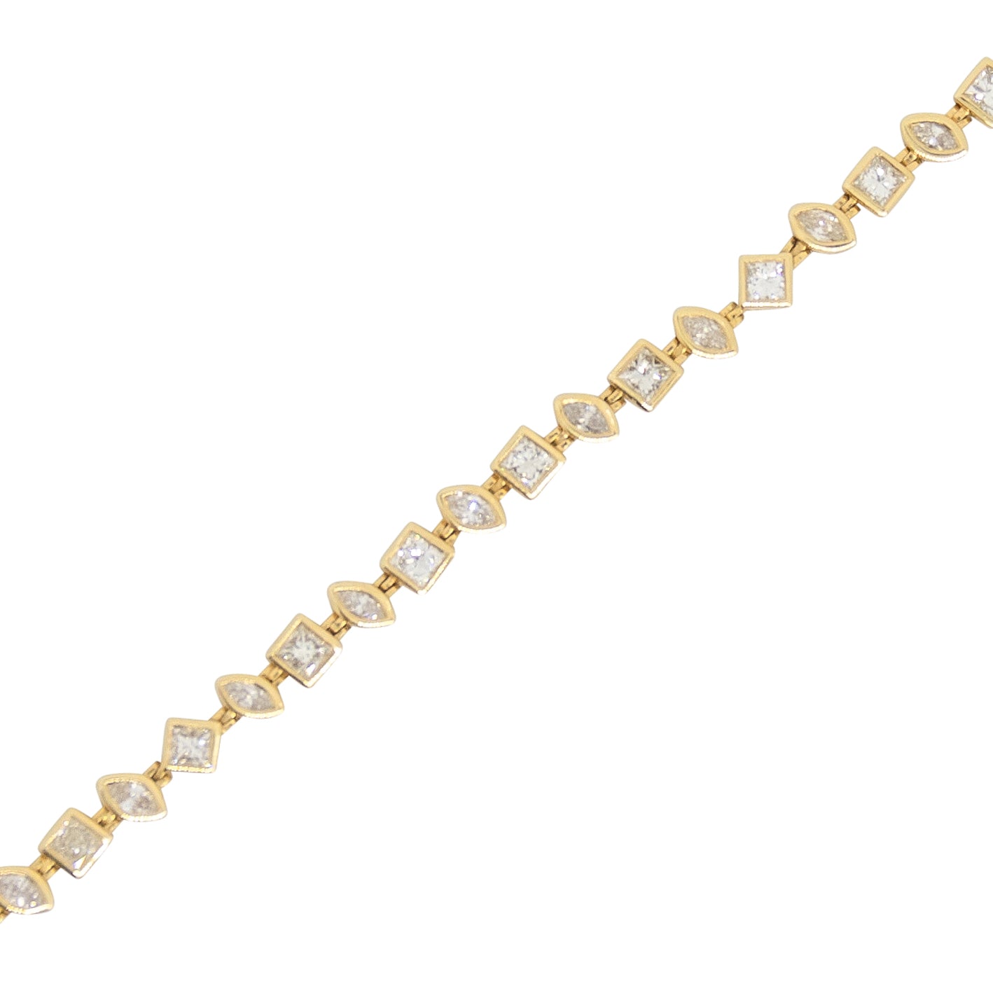 Multi Shape Diamond Bezel Bracelet - TENNIS CLUB