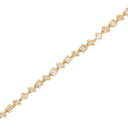 Multi Shape Diamond Bezel Bracelet - TENNIS CLUB