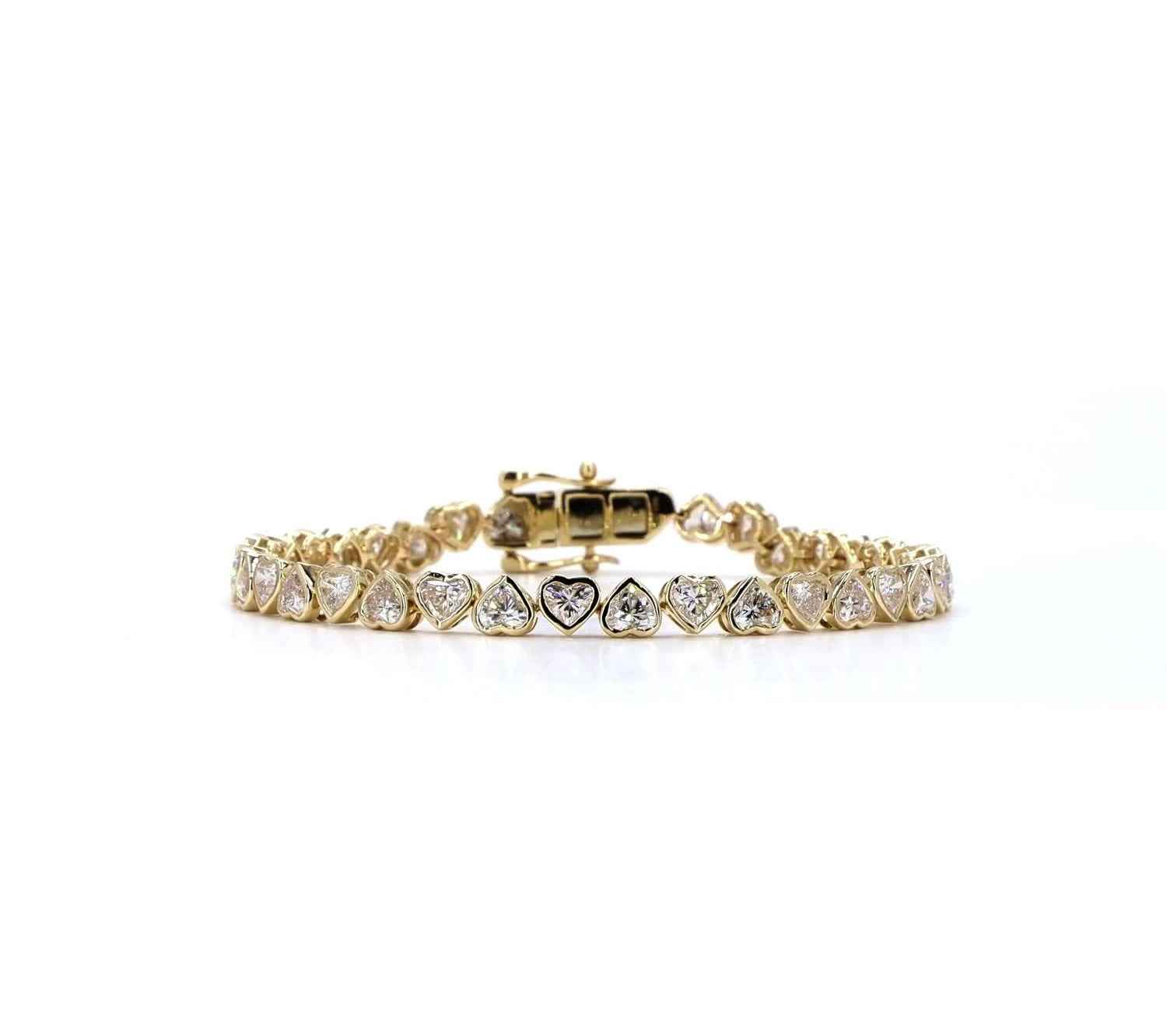 Bezel Hearts Lab Diamond Bracelet