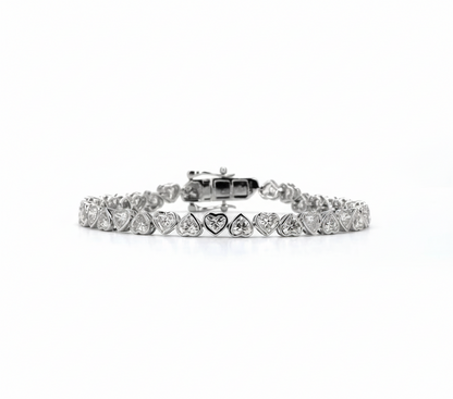 Bezel Hearts Lab Diamond Bracelet