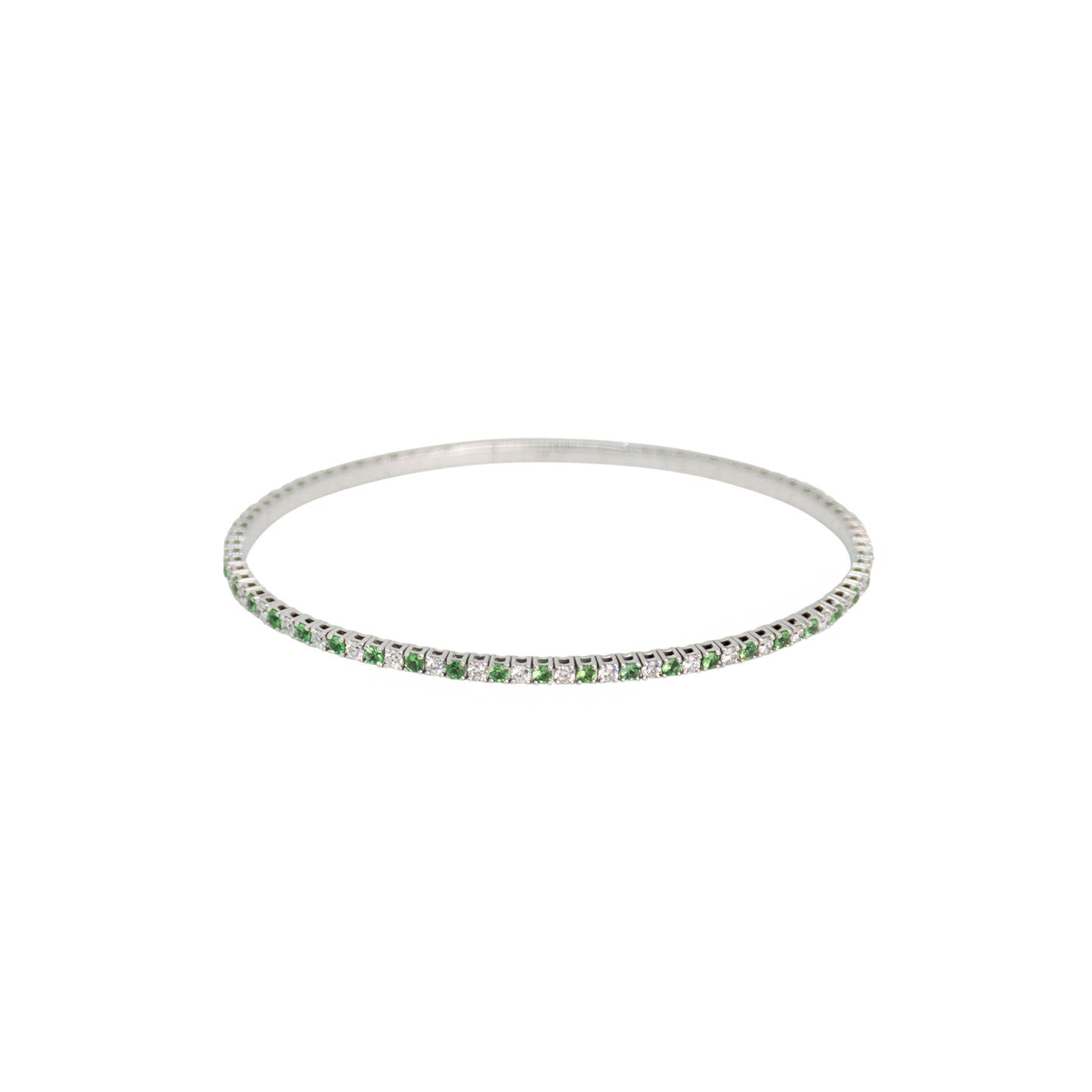 Tsavorite & Diamond Flexible Tennis Bracelet - TENNIS CLUB