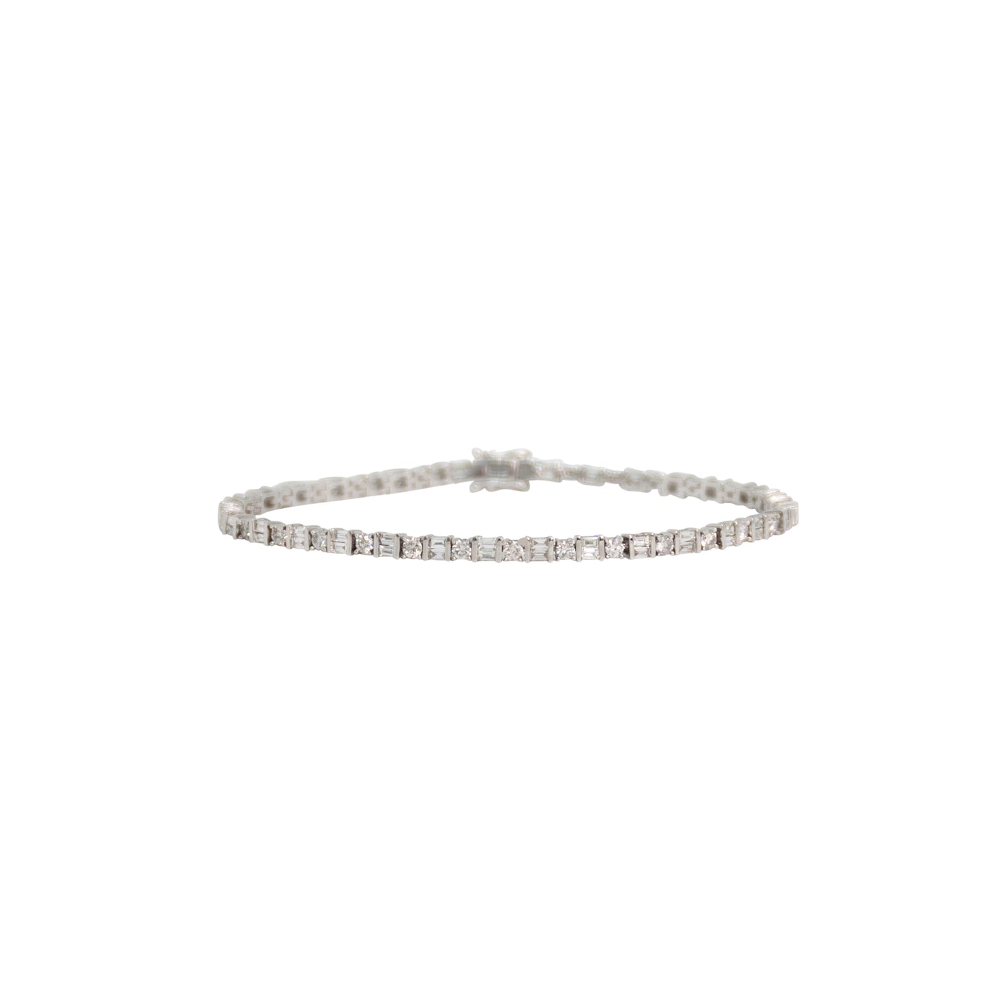 Diamond Round & Baguette Tennis Bracelet - TENNIS CLUB