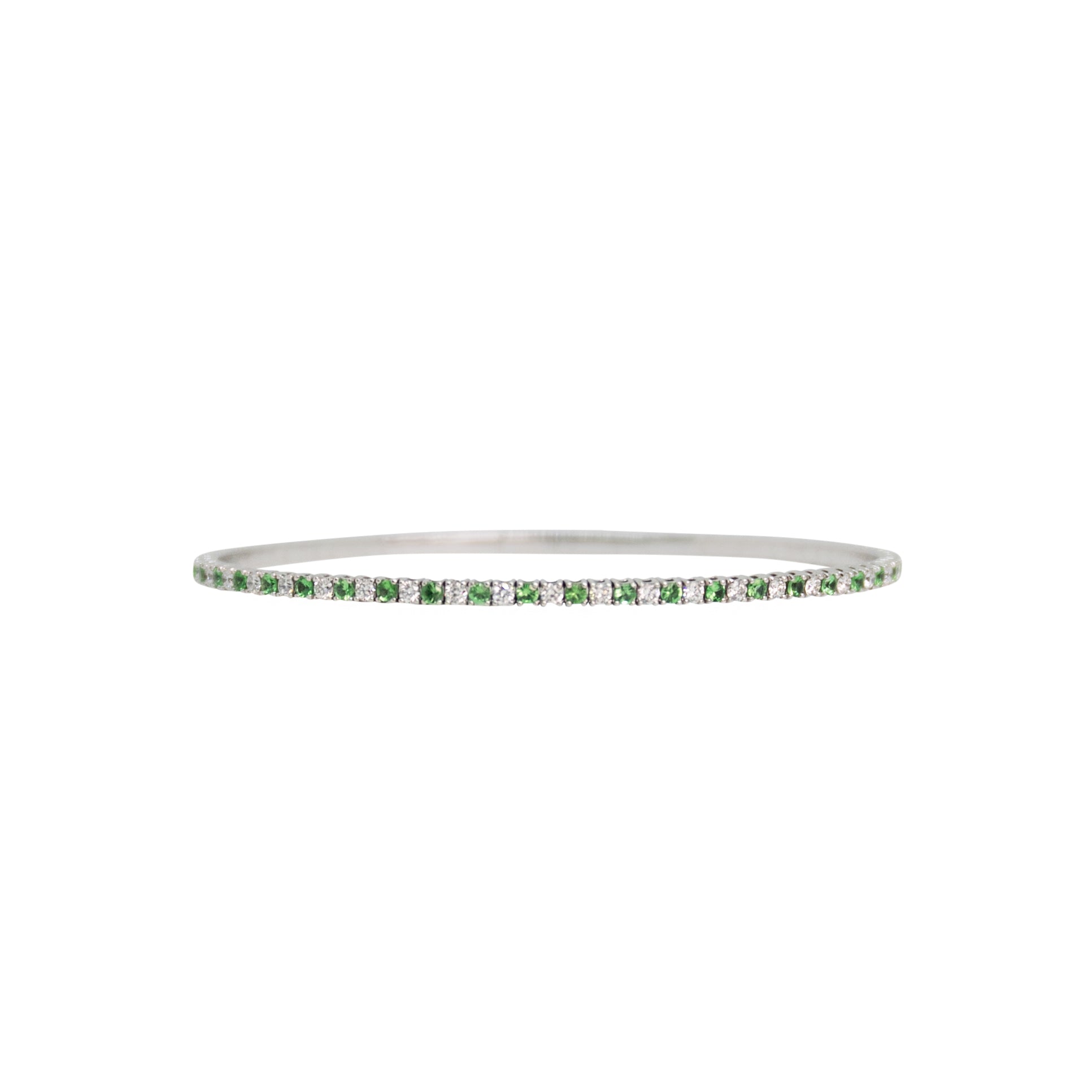Tsavorite & Diamond Flexible Tennis Bracelet - TENNIS CLUB