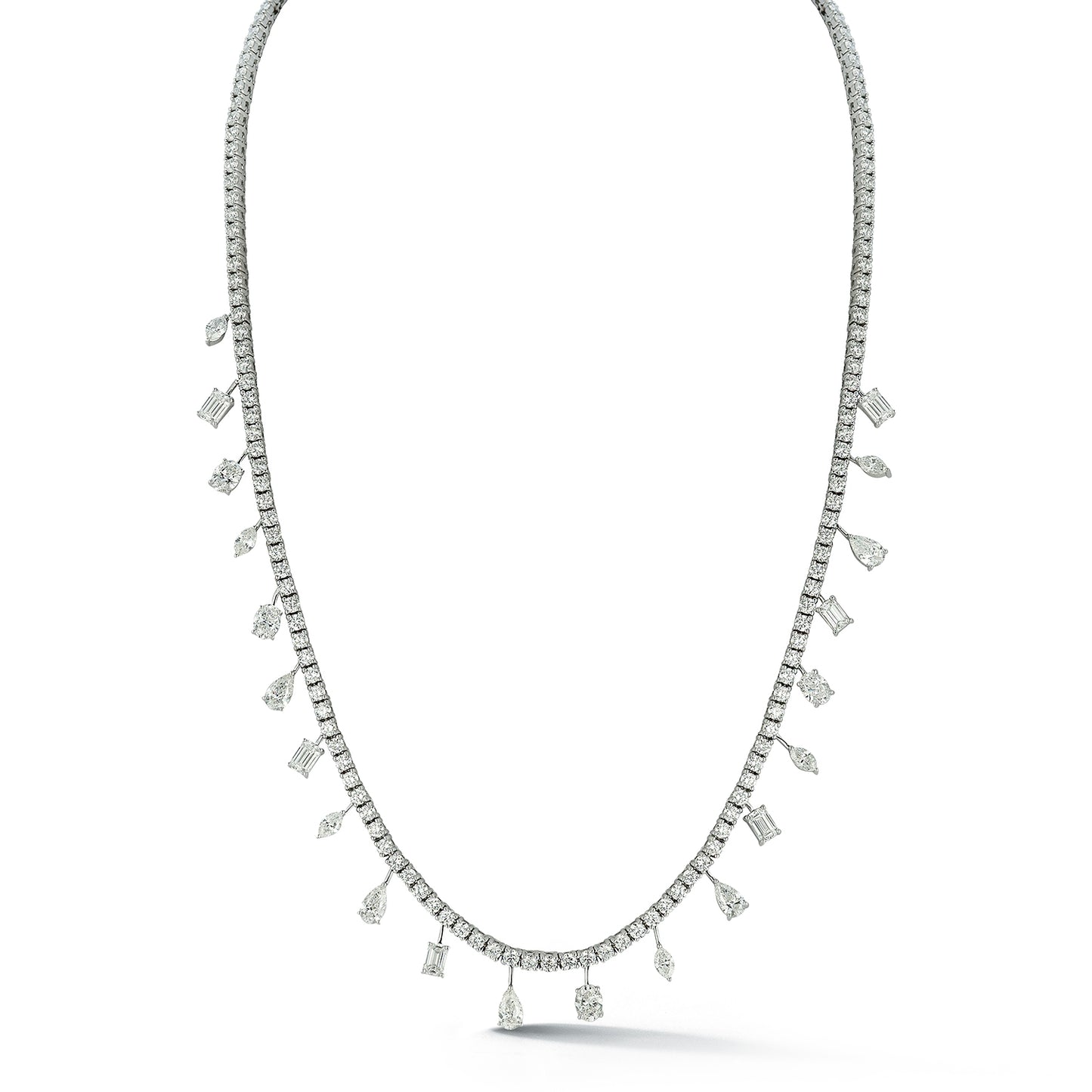 Mosaic Dangle Diamond Tennis Necklace