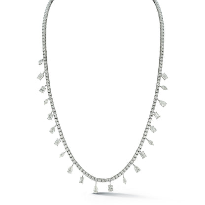 Mosaic Dangle Diamond Tennis Necklace
