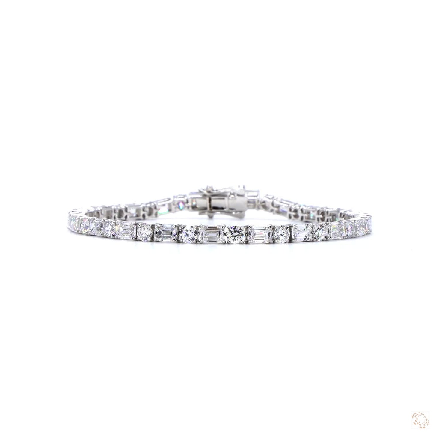 Alternating Emerald & Round Lab Diamond Bracelet - TENNIS CLUB