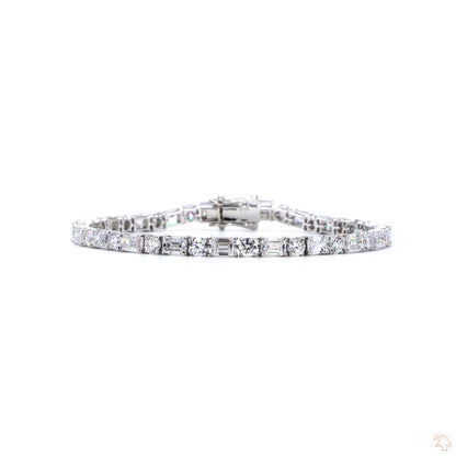 Alternating Emerald & Round Lab Diamond Bracelet - TENNIS CLUB