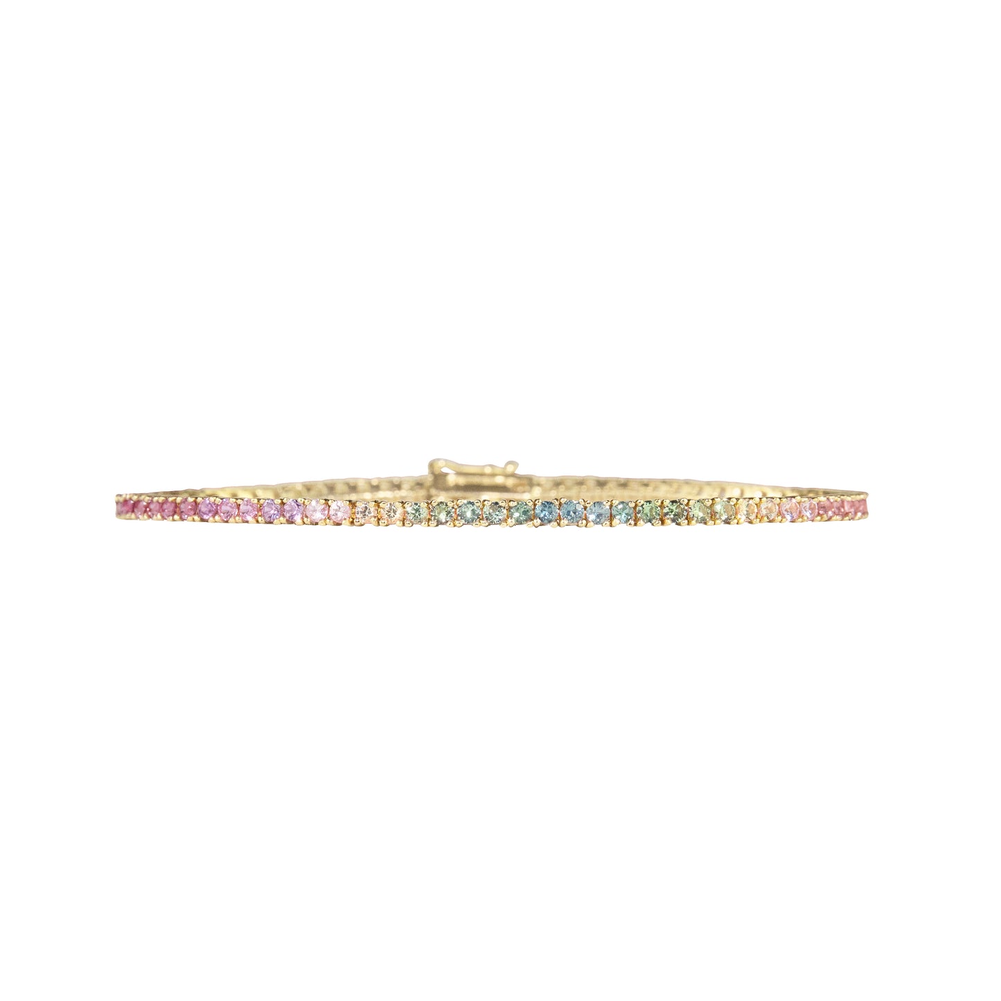 Pink Green Mix Sapphires Bracelet - TENNIS CLUB