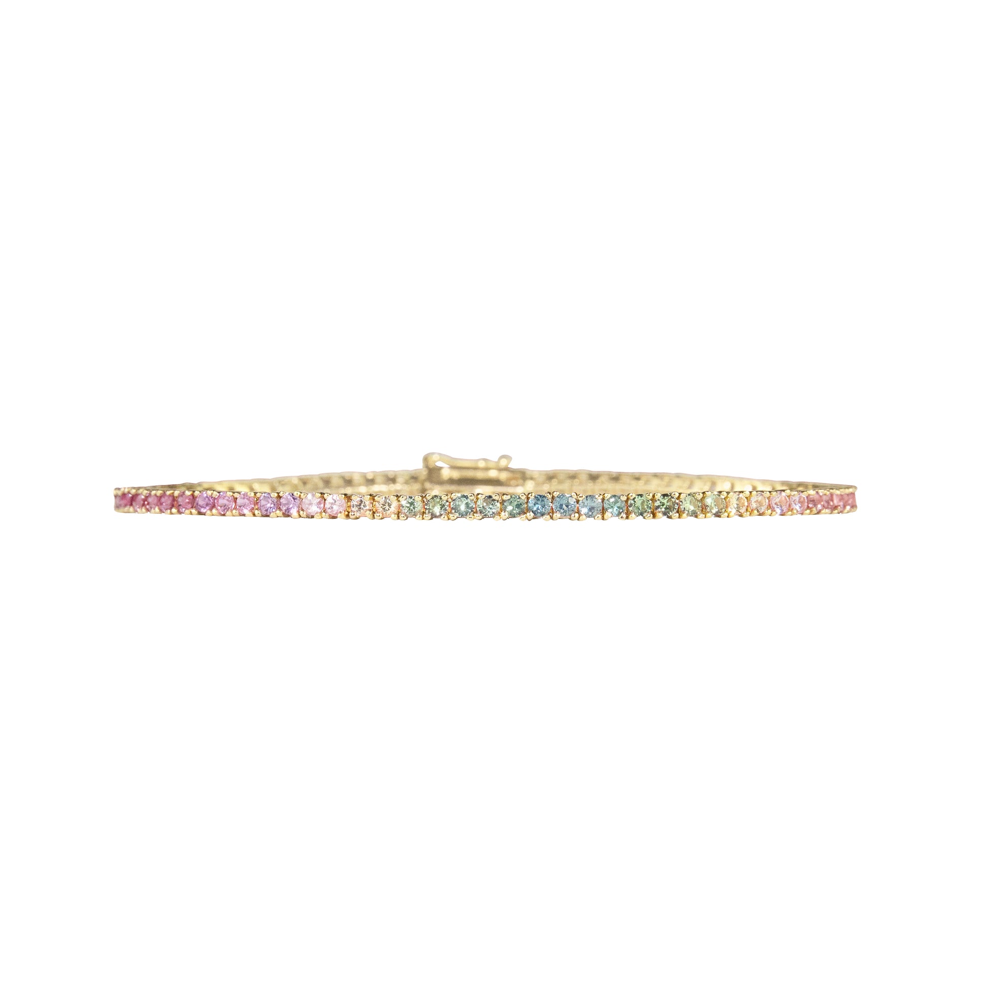 Pink Green Mix Sapphires Bracelet - TENNIS CLUB