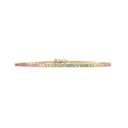 Pink Green Mix Sapphires Bracelet - TENNIS CLUB