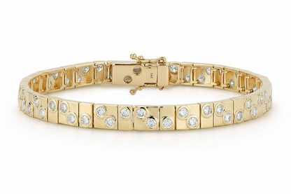 Diamond Puzzle Dice Tennis Bracelet