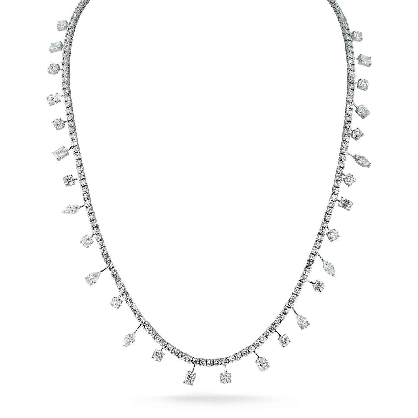 Mosaic Dangle Diamond Tennis Necklace
