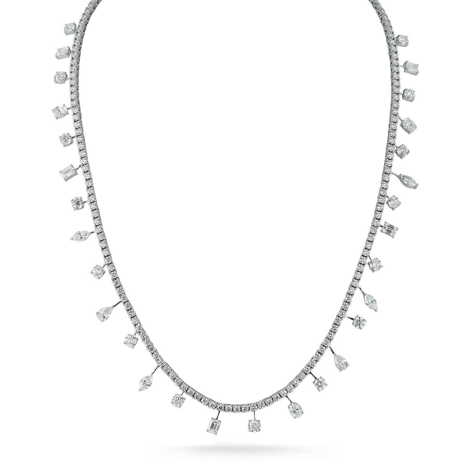 Mosaic Dangle Diamond Tennis Necklace