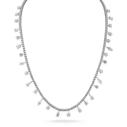 Mosaic Dangle Diamond Tennis Necklace