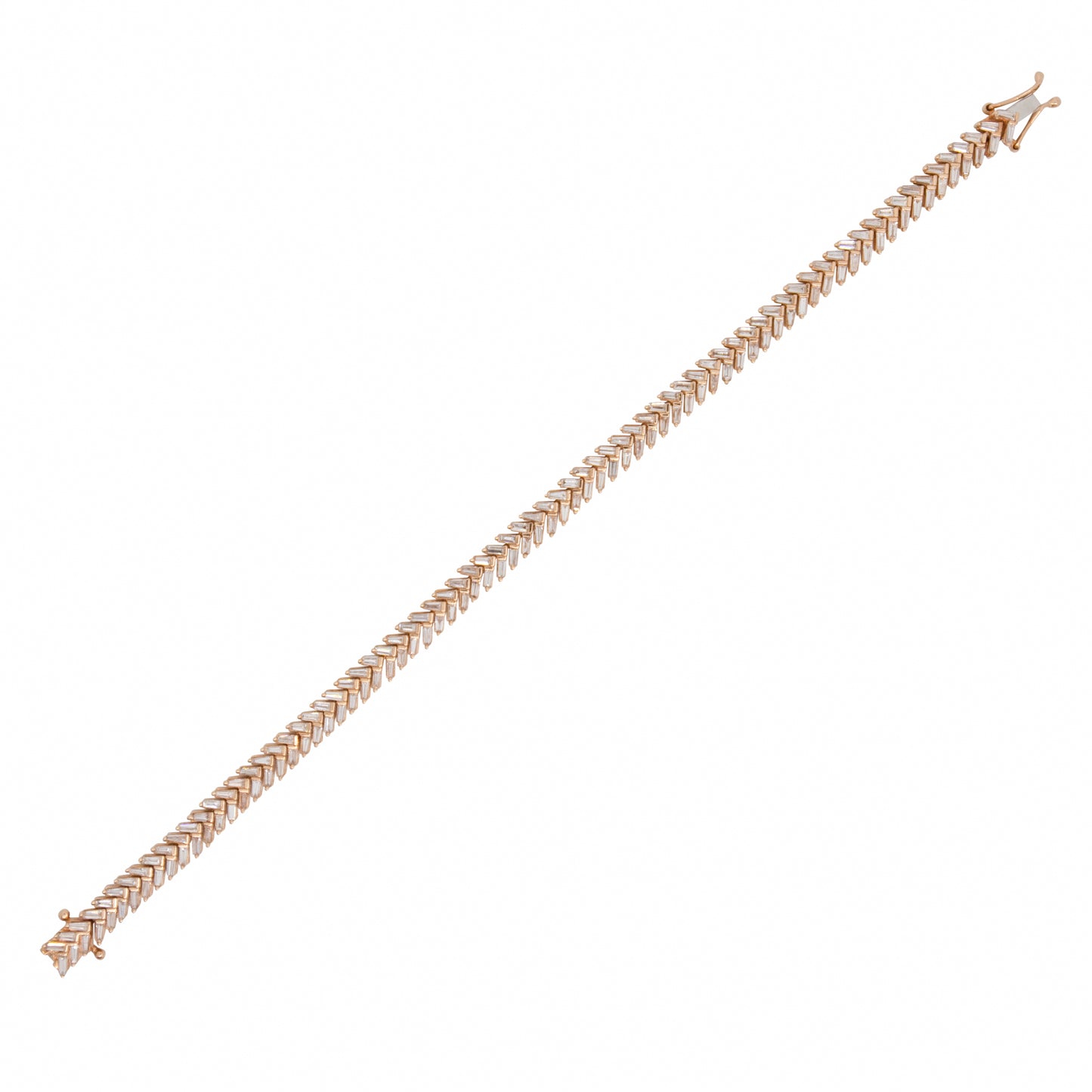 Diamond Baguette Chevron Bracelet - TENNIS CLUB