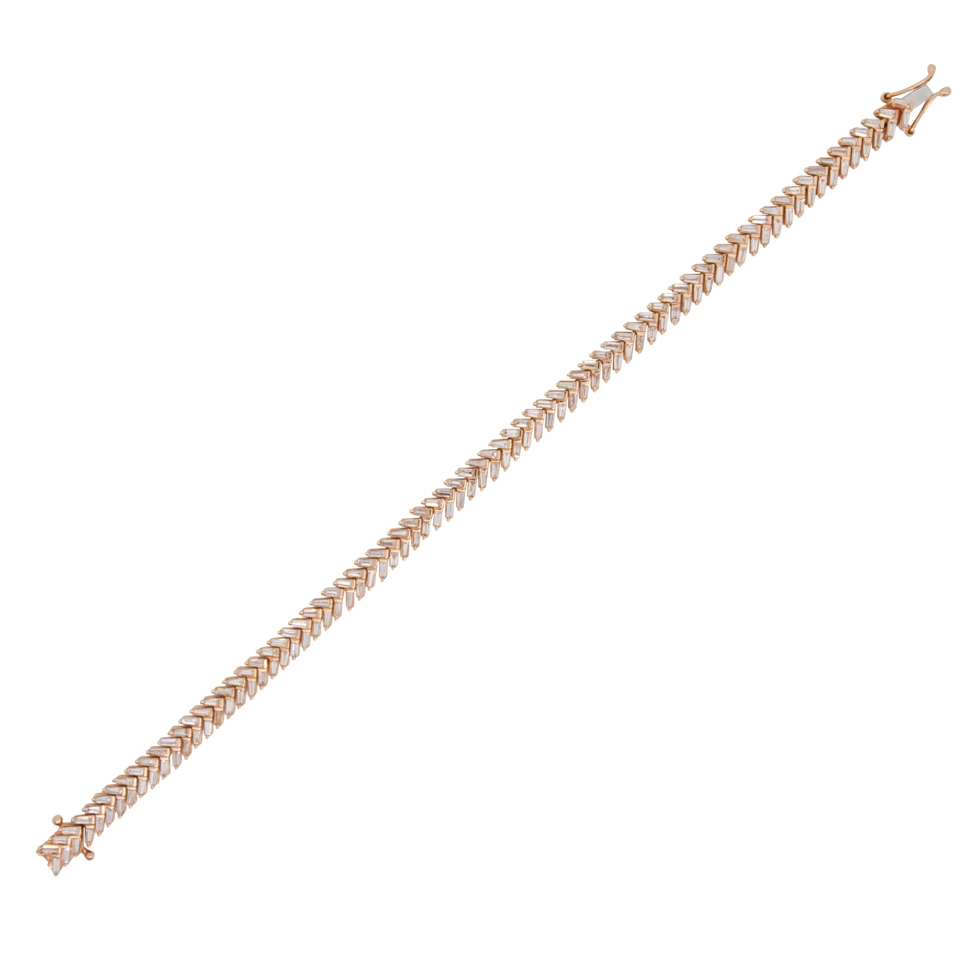 Diamond Baguette Chevron Bracelet - TENNIS CLUB